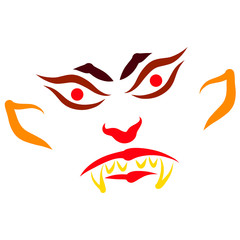 villain face with fangs and an evil look