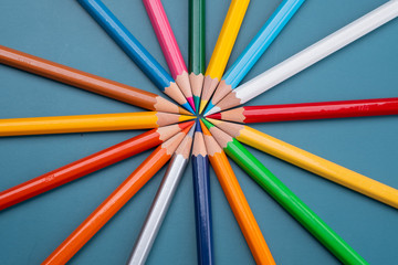 Fototapeta premium closeup color pencil, back to school concept 