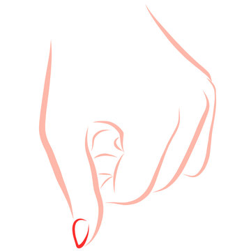 Well-groomed Female Hand, Red Thumbnail, Fist