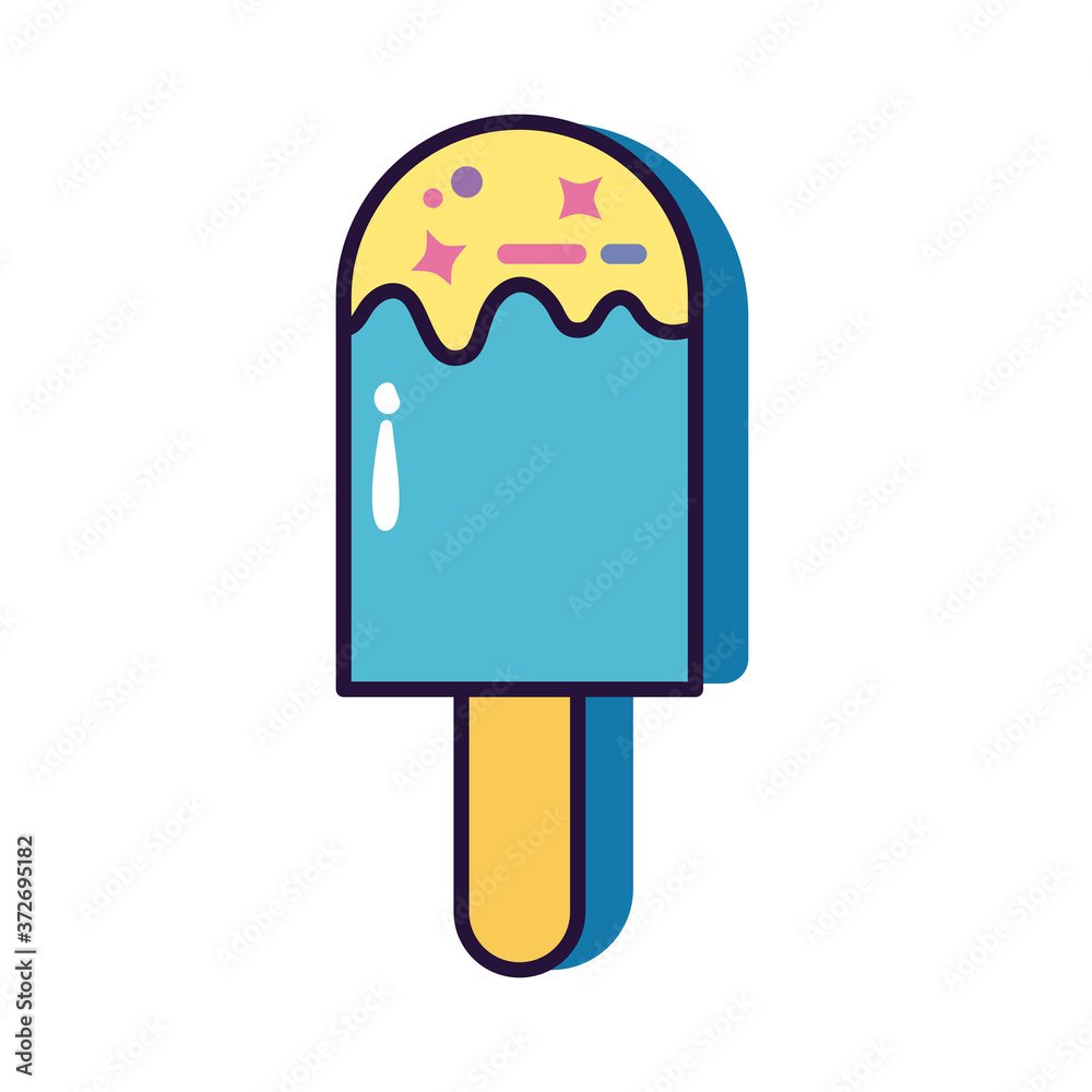 Poster ice cream slang line and fill style icon