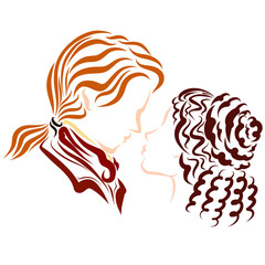 noble man and lady look at each other with love