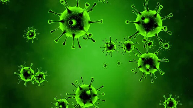 Disappearance of viruses. Influenza viruses in the surrounding area. (SARS-CoV-2, Covid-19, Wuhan Coronavirus, 2019nCoV, SARS-CoV, MERS-CoV). Quick Time, h264, 16-bit color, highest quality. 3D