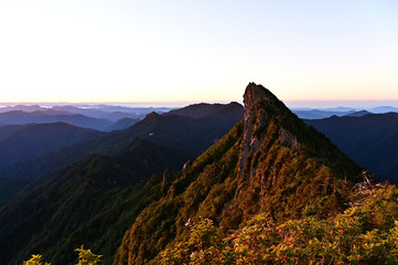 瓶ヶ森と石鎚山の夏