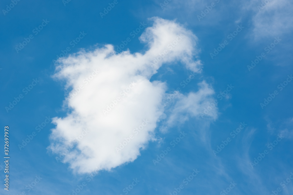 Wall mural many small clouds in blue sky.summer cloudy.white clouds floating in the sky.