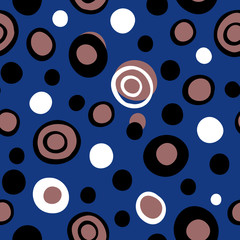 Seamless pattern of ink dots, circles of different sizes. Figure for textiles, wrapping paper, stationery, postcards .Grunge texture.