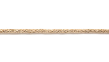 Long rope on white background