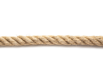 Long rope on white background