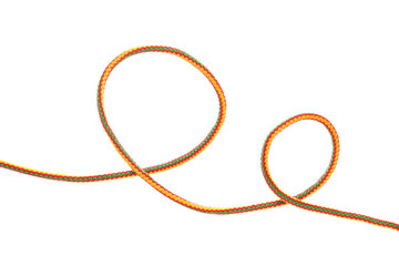 Long rope on white background
