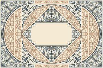 Decorative ornate retro design card