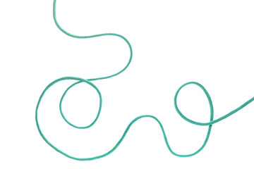 Long rope on white background