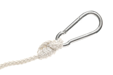 Braided rope on white background
