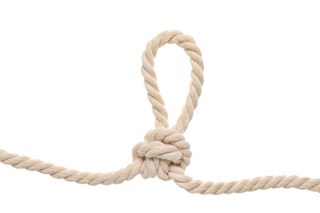 Rope with loop on white background