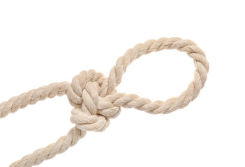 Rope with loop on white background