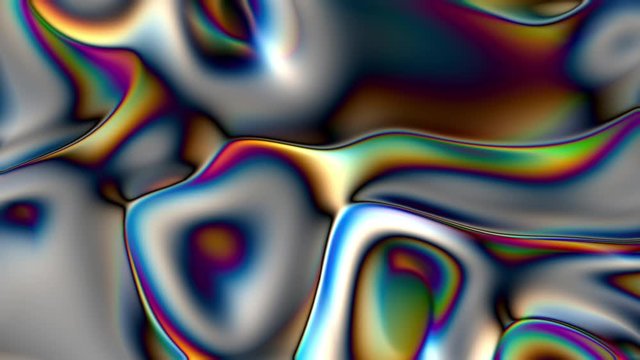 Closeup of Abstract Chromatic fluid waves background. Liquid holographic colorful texture background. Highly-textured. High quality details.