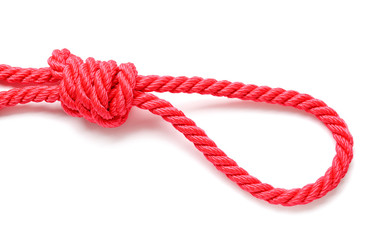 Rope with loop on white background