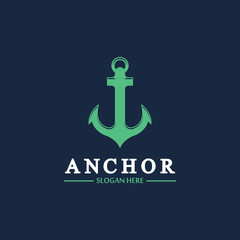 Anchor logo and symbol template icons app vector image