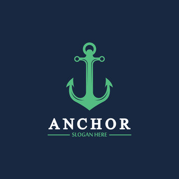 Anchor logo and symbol template icons app vector image
