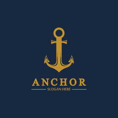 Anchor logo and symbol template icons app vector image