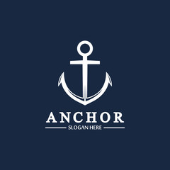 Anchor logo and symbol template icons app vector image