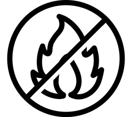 Bonfire Restriction Flat Icon Isolated On White Background