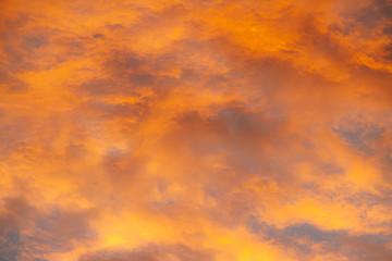 Fototapeta na wymiar Clouds brilliantly lite up by the evening sun.