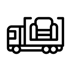 furniture delivery icon vector. furniture delivery sign. isolated contour symbol illustration