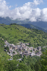 Fototapeta na wymiar Piaggia mountains village, Piedmont region, North Western Italy