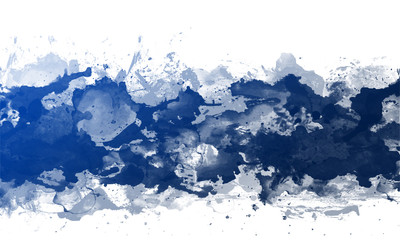  Blue Abstract Artistic Watercolor Paint Background
