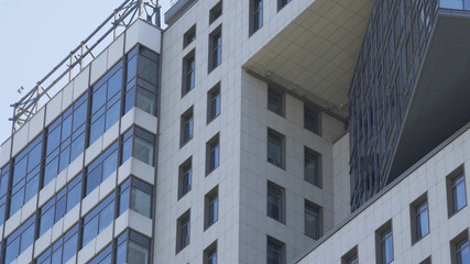 Modern architecture detail glass windows in the building architecture modern corporate department building business window interior industrial construction structure