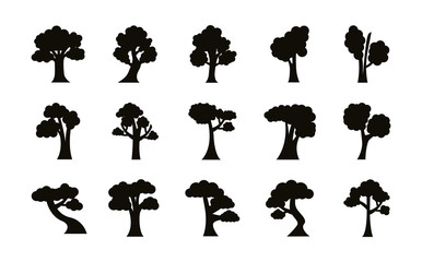 bundle of fifteen trees set icons