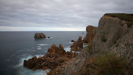 Fototapeta na wymiar Urros de Liencres en la Costa quebrada, Cantabria