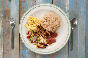 Mixed Cooked Rice with Shrimp Paste Sauce