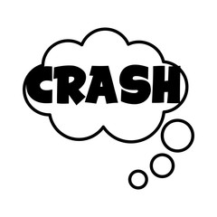 expresion cloud blue with krash word pop art line style