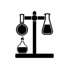 laboratory equipment icon, coronavirus ico n vector symbol isolated illustration white background