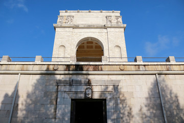 Fototapeta na wymiar Sacrario militare di Asiago o Santuario del Leiten, grande monumento storico e uno dei principali ossari militari della Prima Guerra Mondiale