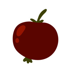 Single design element - red apple. Flat style hand drawn illustration for sticker, patterns, logo design, clothes design and other autumn design. Hygge fall illustration.