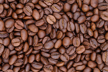 Roasted coffee beans for background