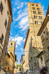 Arezzo, Tuscany - Italy: Main course of history and art. One of the Capitae Etruriae (Etruscan capitals), famous for The Piazza Grande site of Giostra del Saracino and Antiques Fair
