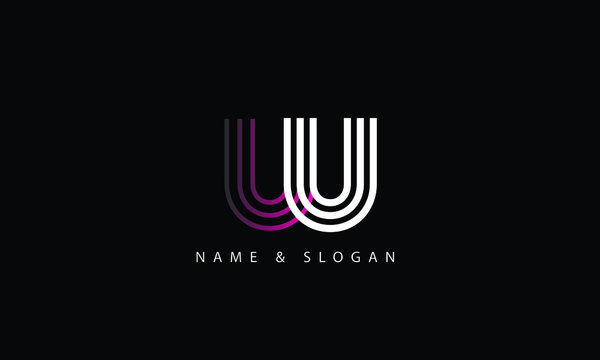 UU, U, abstract letters logo monogram
