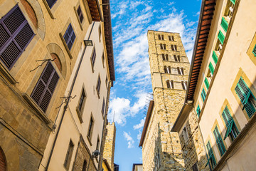 Arezzo, Tuscany - Italy: Main course of history and art. One of the Capitae Etruriae (Etruscan capitals), famous for The Piazza Grande site of Giostra del Saracino and Antiques Fair
