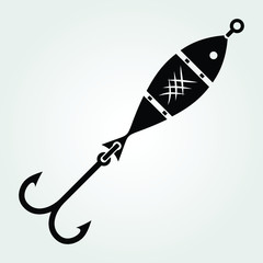 Fishing spoon icon isolated on white background. Vector illustration. 