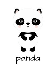 cute cartoon panda isolated on white background