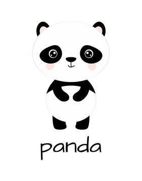 cute cartoon panda isolated on white background