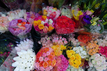 colorful flowers in the market