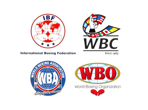 Collection of main world professional boxing organizations logos
