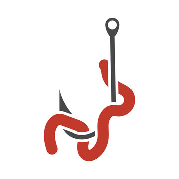 Icon Of Worm On Hook