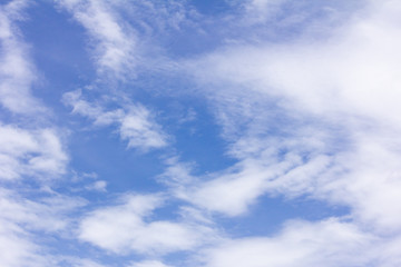 Clear blue color sky with white cloud background