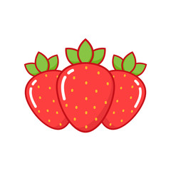 Strawberry vector. symbol. logo design. strawberry on white background.