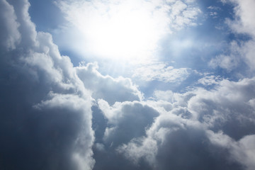 飛行機からの空と雲