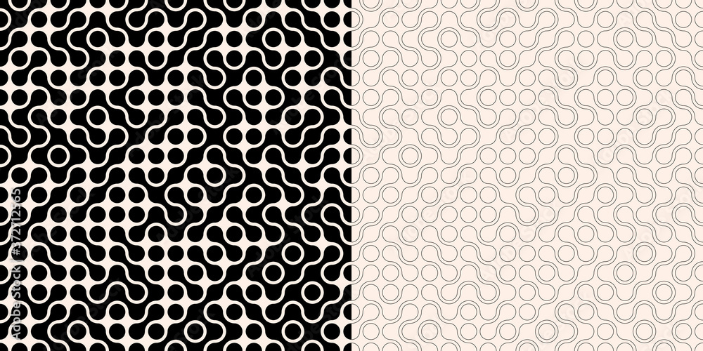 Aufkleber Two abstract seamless backgrounds with randon connected dots